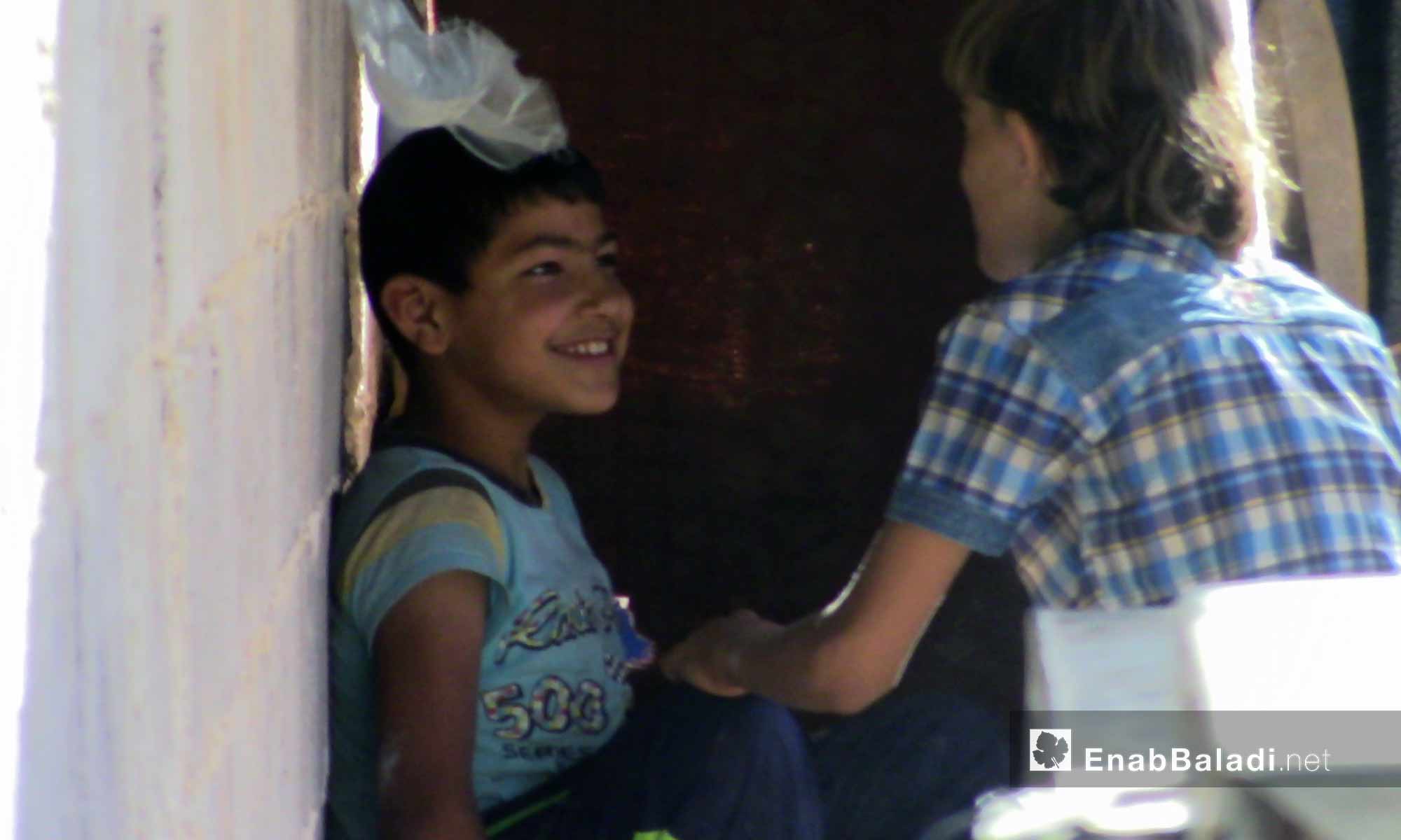 أطفال من نازحين ريف درعا - 26 حزيران 2018 (عنب بلدي)