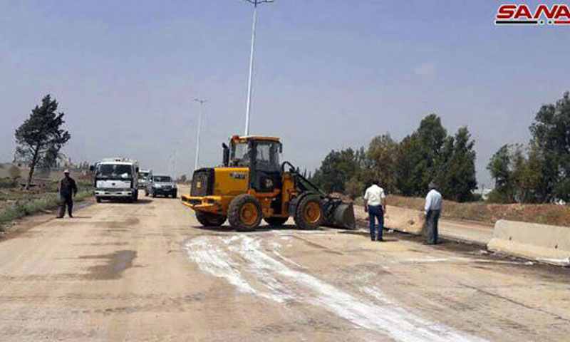 تأهيل طريق حمص مصياف (وكالة سانا)