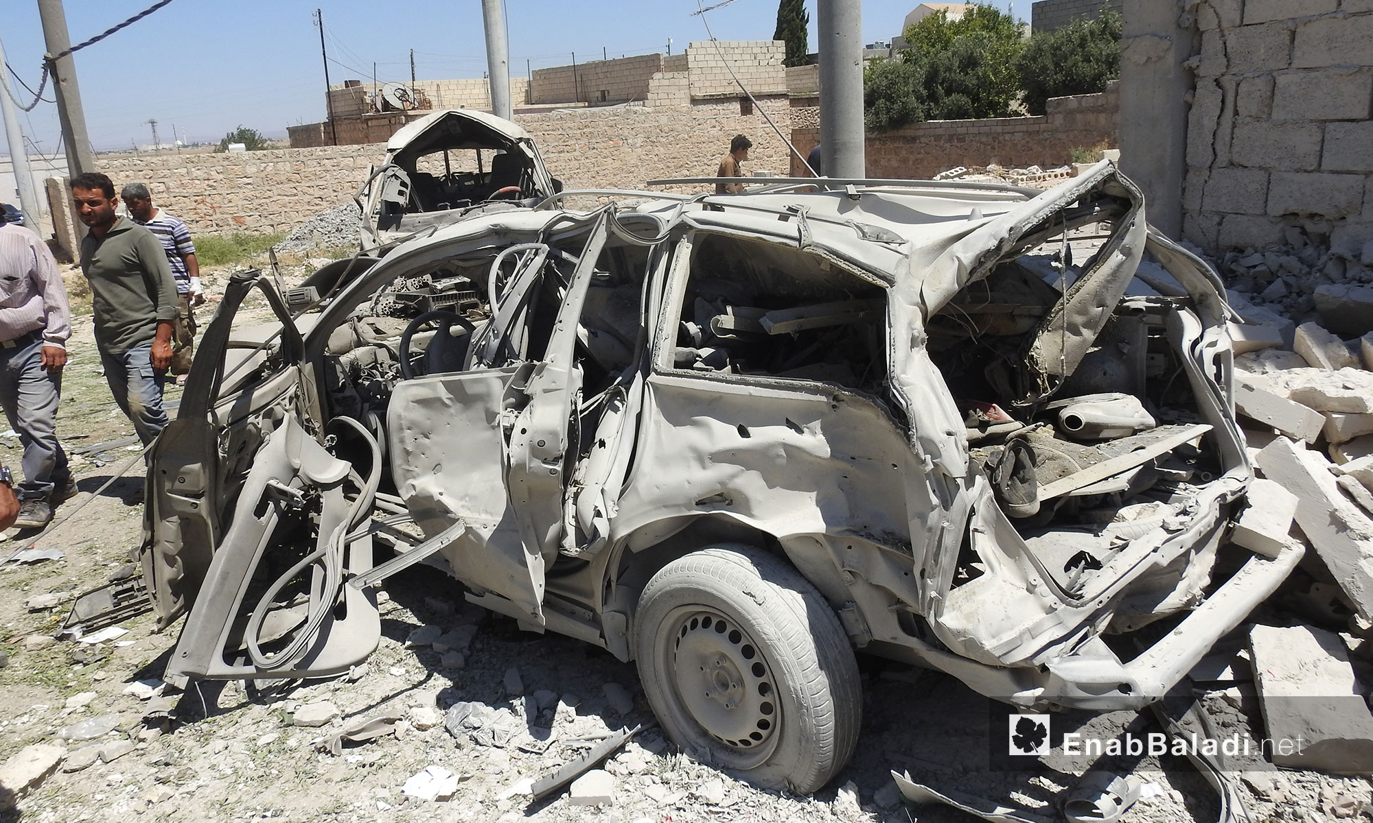 آثار انفجار سيارة مفخخة في مدينة أخترين بريف حلب الشمالي - 22 تموز 2018 (عنب بلدي)