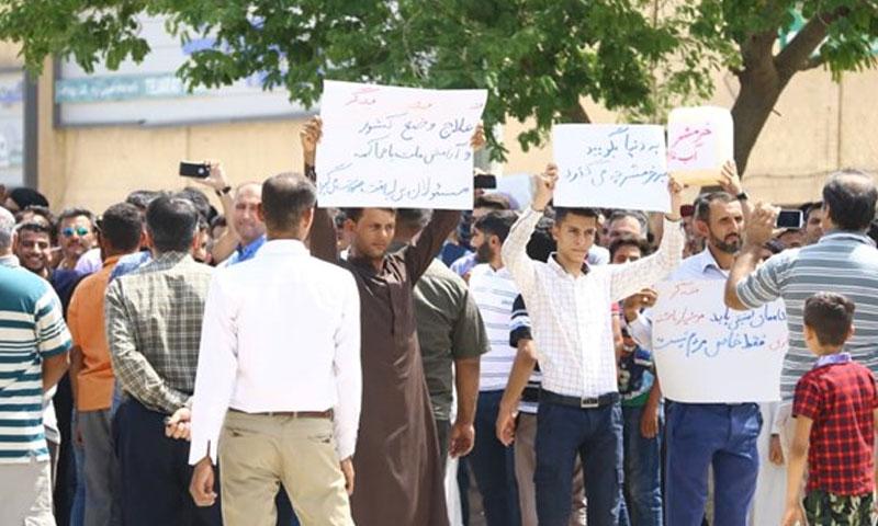 مظاهرات في خرمشهر في ايران 2018 (وكالة فارس)