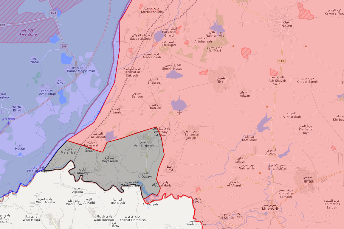 خريطة توضح المناطق المتبقية بيد تنظيم الدولة في حوض اليرموك - 30 من تموز 2018 (LM)