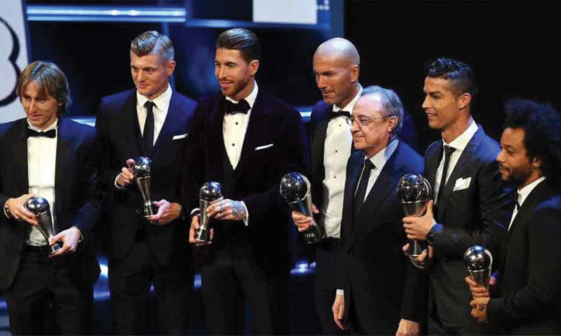 لاعبو ريال مدريد في حفل توزيع جوائز الاتحاد الدولي لكرة القدم موسم 2016-2017 (AFP)