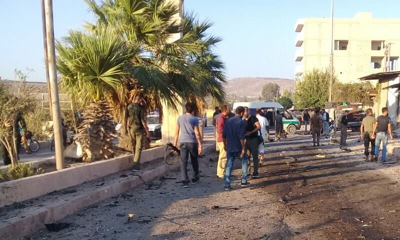 تفجير في عفرين نفذته الوحدات الكردية في 2 أيلول 2018 (شبكة نشطاء عفرين)