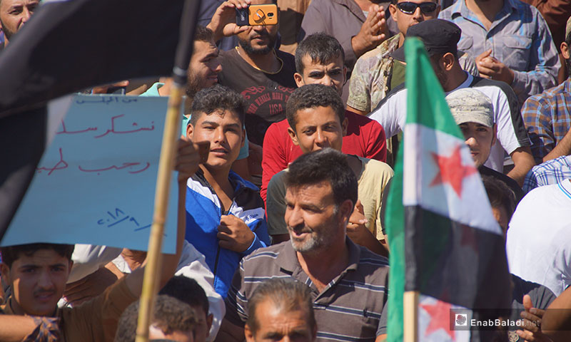 مظاهرات في جبل شحشبو بريف حماة - 14 أيلول 2018 (عنب بلدي)