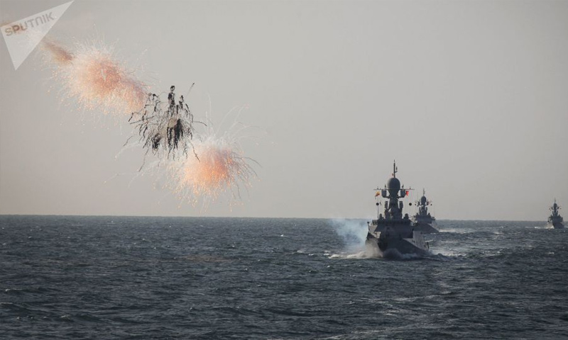بارجة حربية روسية في البحر المتوسط - 30 آب 2018 (سبوتنيك)