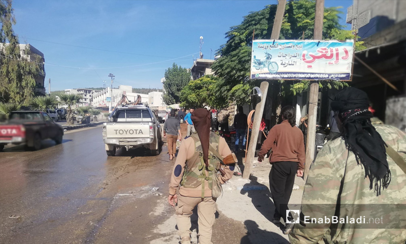 حملة لإزالة البسطات من شارع راجو في عفرين - 31 من تشرين الأول 2018 (عنب بلدي)