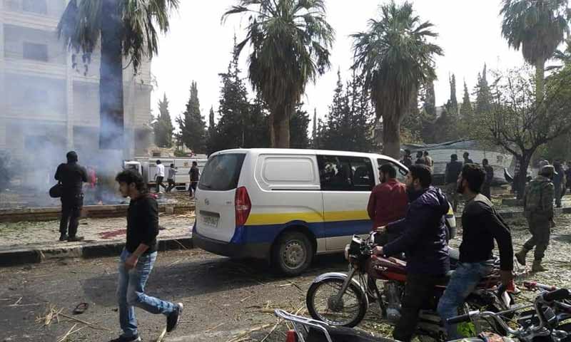 انفجار سيارة مفخخة في حي القصور وسط مدينة إدلب 21 تشرين أول 2018 (ناشطون)