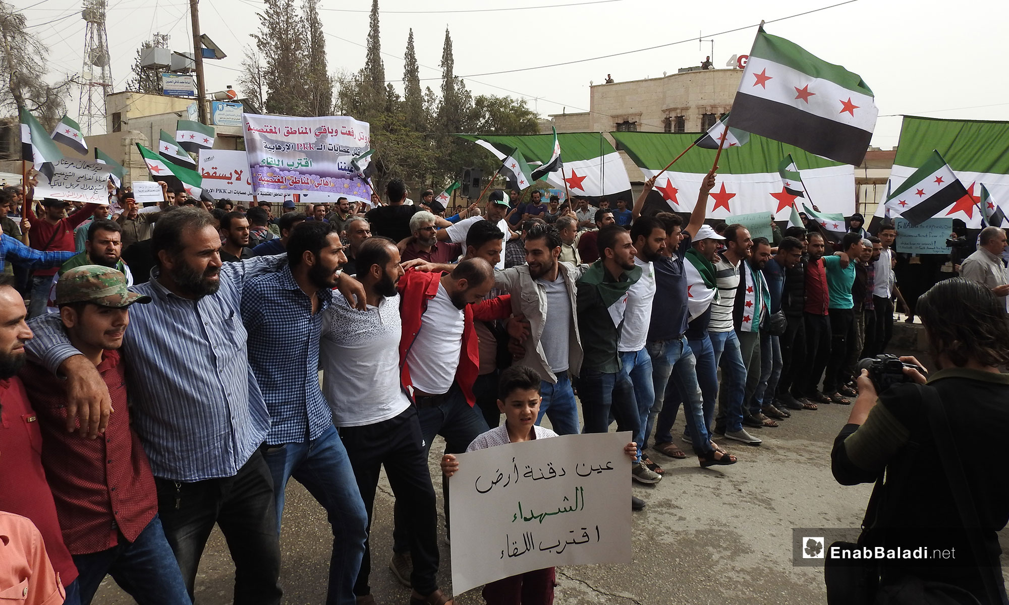 مظاهرة في مدينة اعزاز بريف حلب الشمالي - 12 من تشرين الأول 2018 (عنب بلدي)
