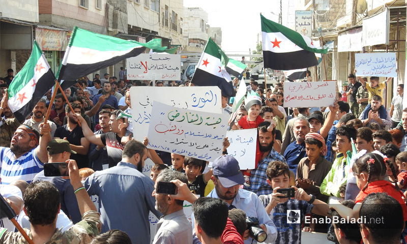 مظاهرات شعبية في مدينة مارع بريف حلب الشمالي - 5 من تشرين الأول 2018 (عنب بلدي)