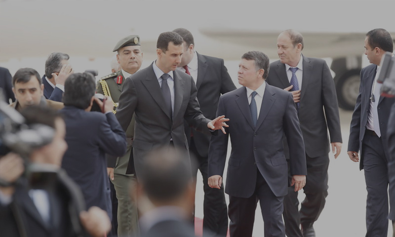 رئيس النظام السوري بشار الأسد وملك الأردن عبد الله الثاني (جيتي)