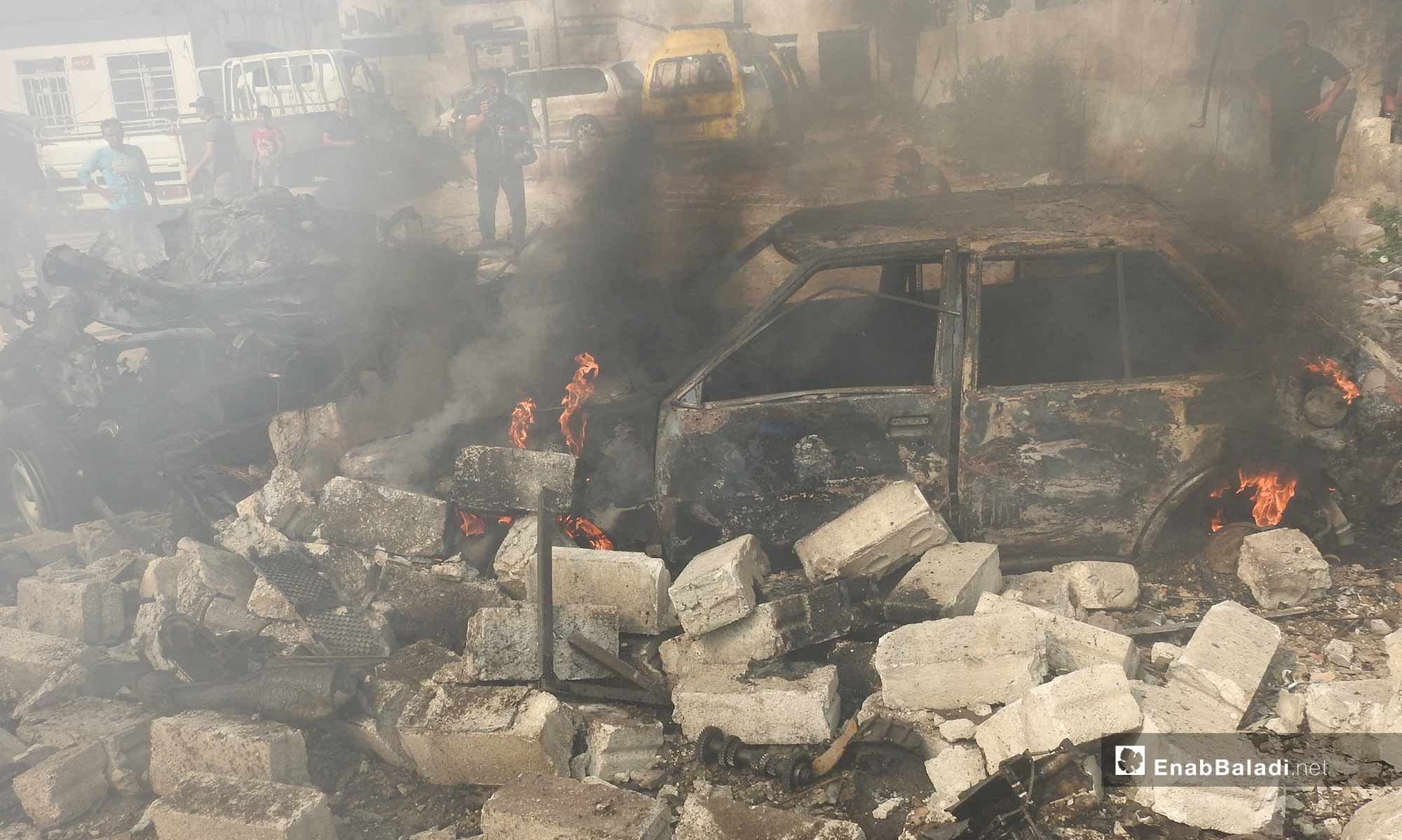 انفجار مستودع محروقات في المنطقة الصناعية بمدينة عزاز شمالي حلب 6 تشرين الأول 2018 (عنب بلدي)