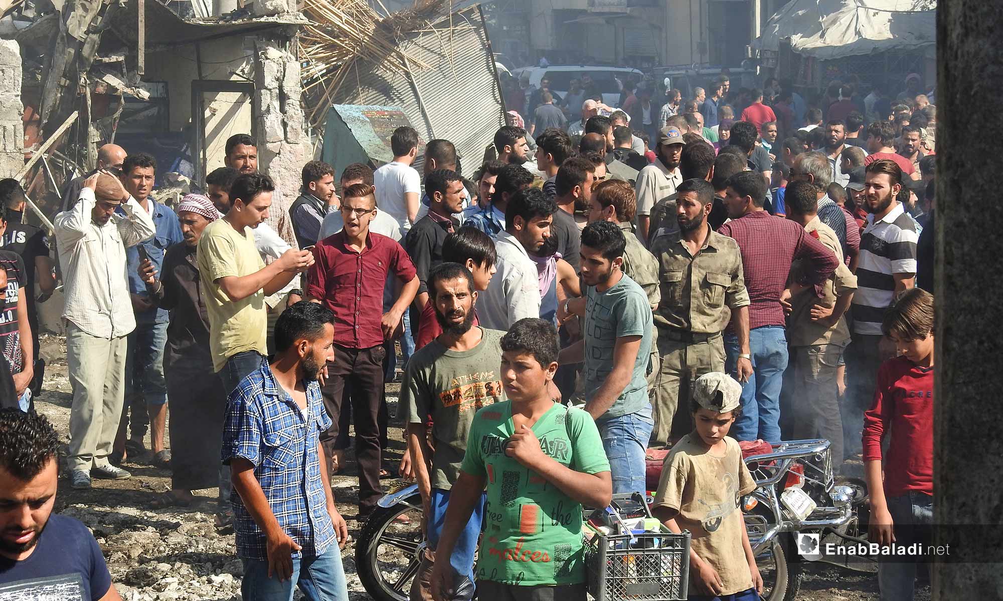 انفجار مستودع محروقات في المنطقة الصناعية بمدينة عزاز شمالي حلب 6 تشرين الأول 2018 (عنب بلدي)