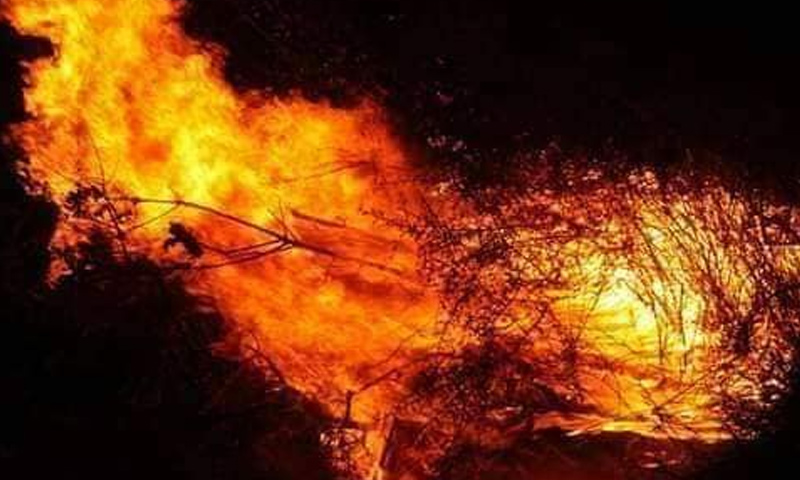 حرائق في جبل الأربعين بريف القرداحة - 2 من تشرين الأول 2018 (فيس بوك)