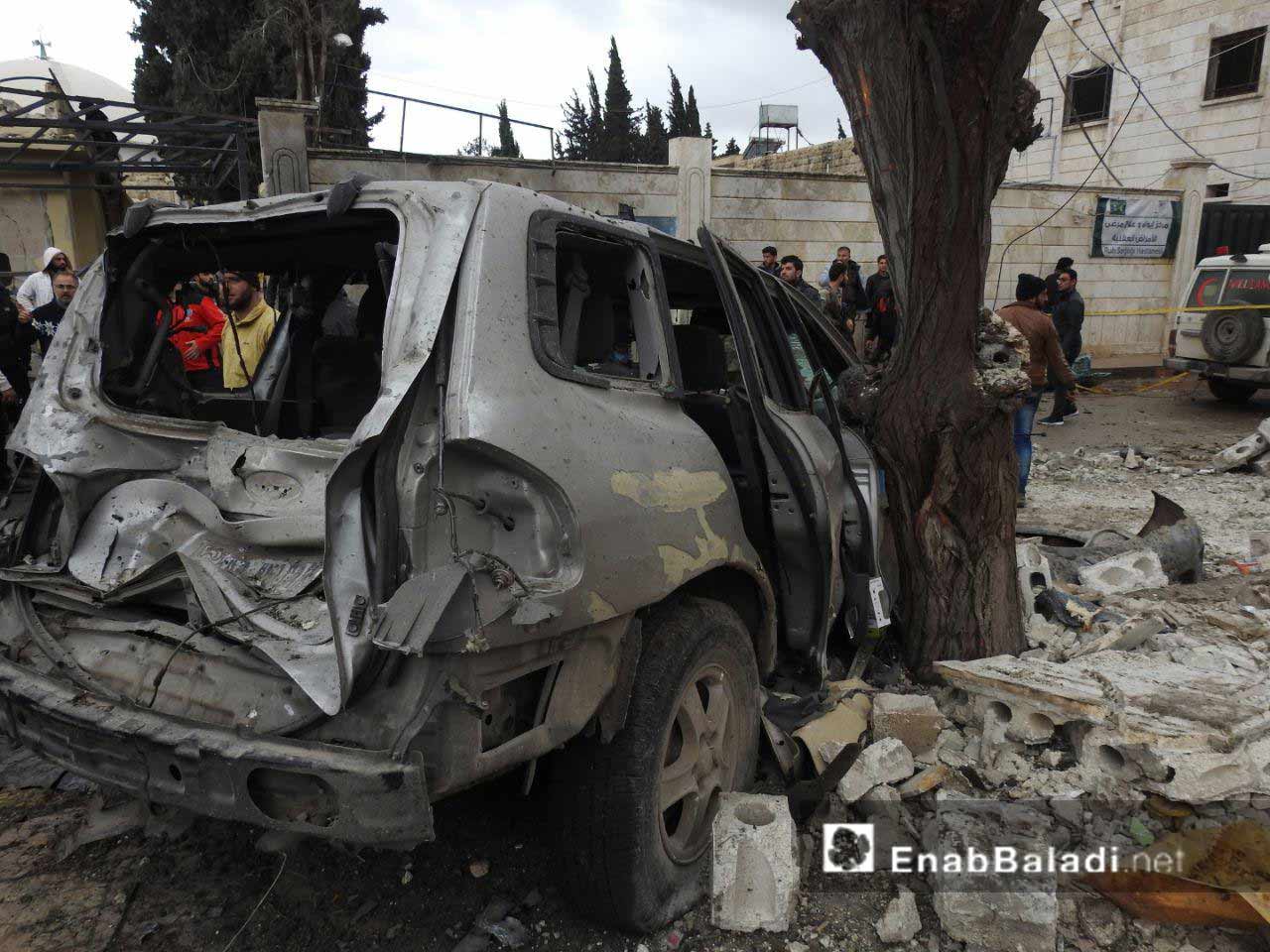 انفجار سيارة مفخخة بين مراكز صحية بمدينة اعزاز شمالي حلب 12 كانون الأول 2018 (عنب بلدي)