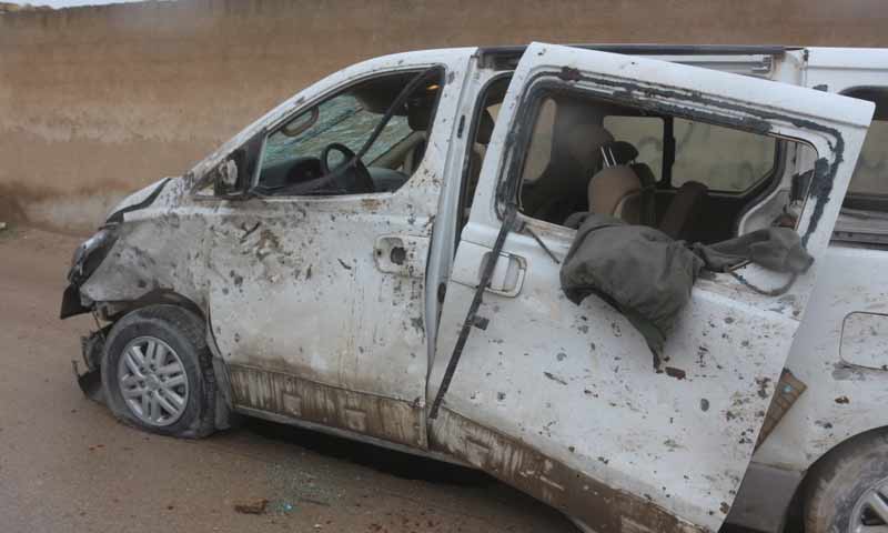 عبوة ناسفة استهدفت سيارة تابعة للمجلس العسكري لمنبج 12 كانون الأول 2018 (وكالة هاوار)
