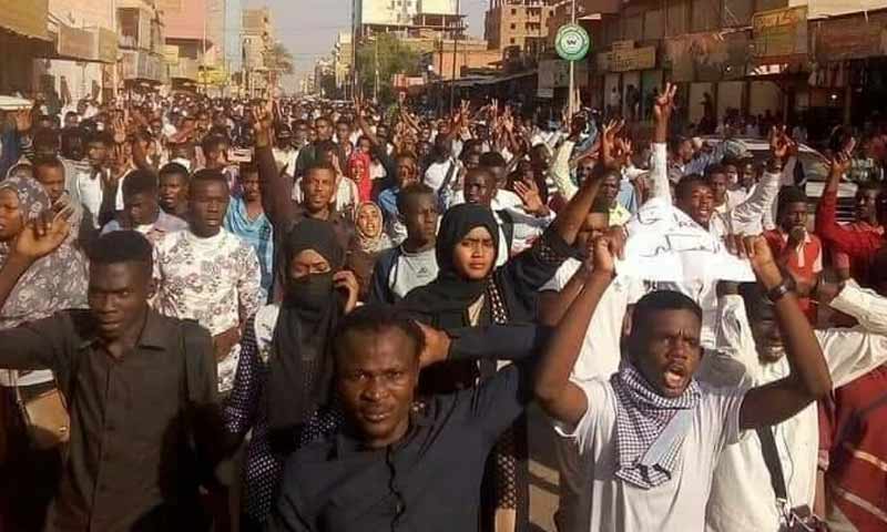 مظاهرات شعبية في السودان 20 كانون الأول 2018 (Mawahib Elmisbah تويتر)