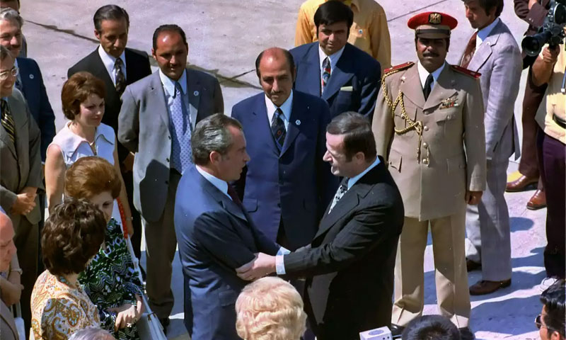 نيكسون والأسد في دمشق 1974 (الأرشيف العالمي)