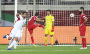المنتخب الأردني خلال تسجيل الهدف الثاني في الشباك السورية في كأس أمم آسيا 2019 (AFC)