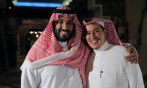 ولي العهد السعودي، محمد بن سلمان، ومدير قناة العربية تركي الدخيل (العربية)