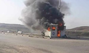 هجوم على نقطة عسكرية للقوى الأمنية في المنصورة بريف الطبقة 22 كانون الثاني 2019 (المنصورة فيس بوك)