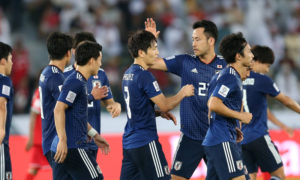 المنتخب الياباني خلال  مباراة عمان في الجولة الثانية من كأس الأم الآسيوية (AFC)