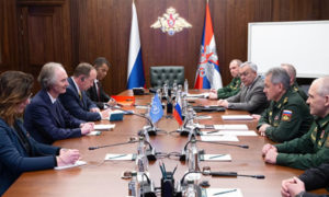 اجتماع المبعوث الأممي غير بيدرسون مع وزير الدفاع الروسي سيرغي شويغو- 21 كانون الثاني 2019 (UN)