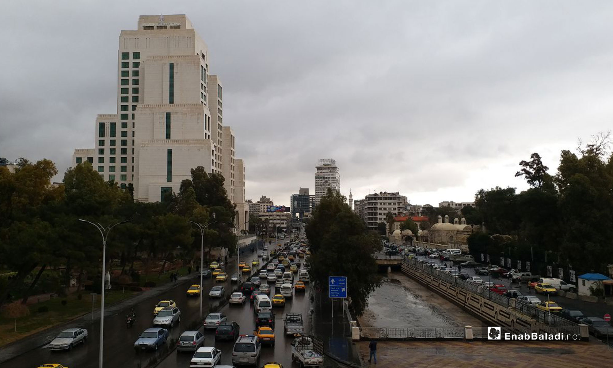 جسر الرئيس في دمشق - 14 من كانون الثاني 2019 (عنب بلدي)