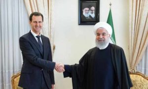 لقاء بشار الأسد والرئيس الإيراني حسن روحاني في طهران- 25 شباط 2019 (إرنا)