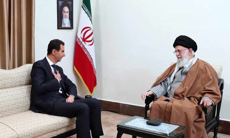 لقاء بشار الأسد بالمرشد الأعلى الايراني على خامنئي خلال زيارة في العاصمة طهران 25 شباط 2019 (الموقع الرسمي لخامنئي)