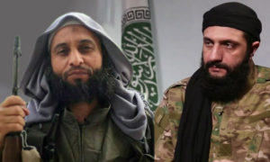 صورة تظهر قائد "جبهة تحرير الشام " أبو محمد الجولاني و القيادي السابق في "الجبهة" أبو اليقظان (تعديل عنب بلدي)