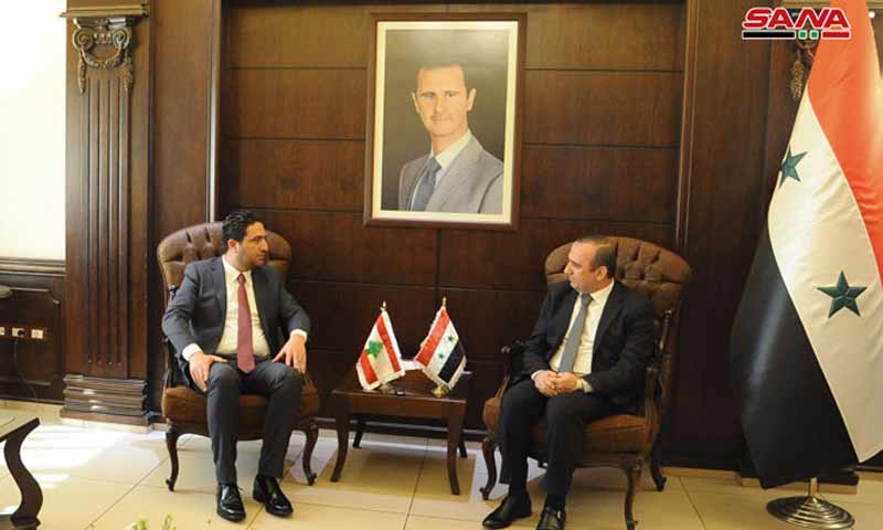 وزير الدولة اللبنانية لشؤون النازحين صالح الغريب مع وزير الإدارة المحلية السوري حسين مخلوف- 18 شباط 2019 (سانا)
