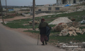سيدة في جبل شحشبو في ريف حماة – 28 آذار 2017 (عنب بلدي)
