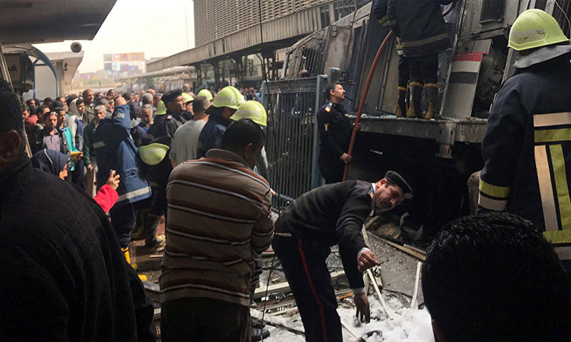 حادثة القطار في محطة رمسيس القاهرة - 27 شباط 2019 (رويترز)