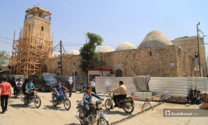 ترميم المسجد الكبير في مدينة الباب بريف حلب - 1 من آذار 2019 (عنب بلدي)