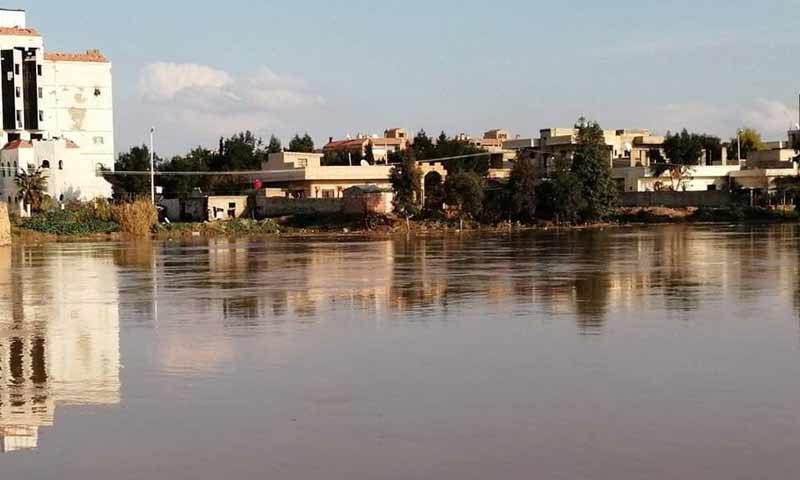فيضان نهر الخابور في مدينة الحسكة بسبب الهطولات المطرية 4 آذار 2019 (دمشق الآن)