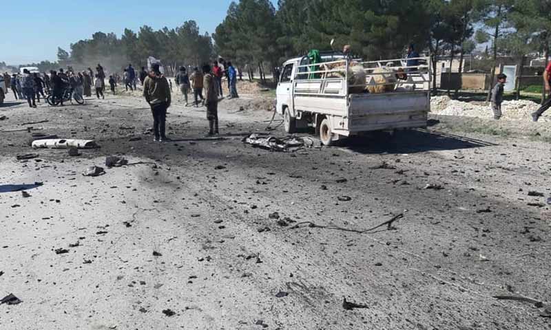 تفجير سيارة مفخخة شرقي مدينة منبج بريف حلب 9 آذار 2019 (المجلس العسكري لمدينة منبج)