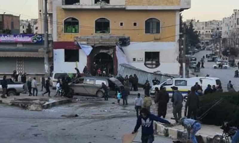 تفجير داخل مطعم فيوجن في حي الضبيط بمدينة إدلب 1 آذار 2019 (إدلب فيس بوك)