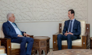 رئيس النظام السوري، بشار الأسد، يلتقي مستشار الأمن الوطني العراقي فالح الفياض (رئاسة الجمهورية)