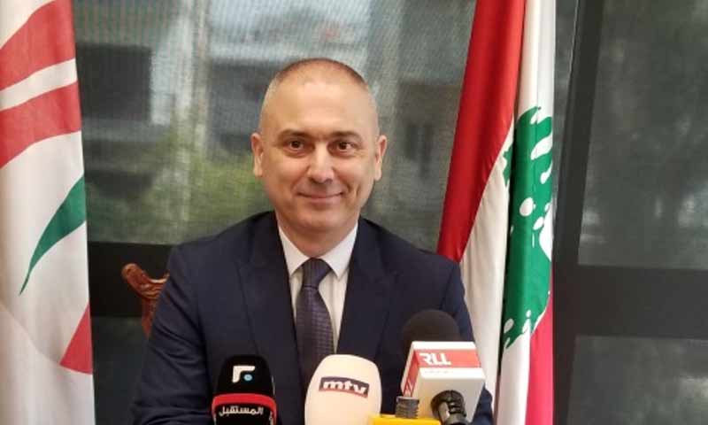 حركة "التغيير" اللبنانية إيلي محفوض في مؤتمر صحفي 7 نيسان 2019 (الوكالة الوطنية)