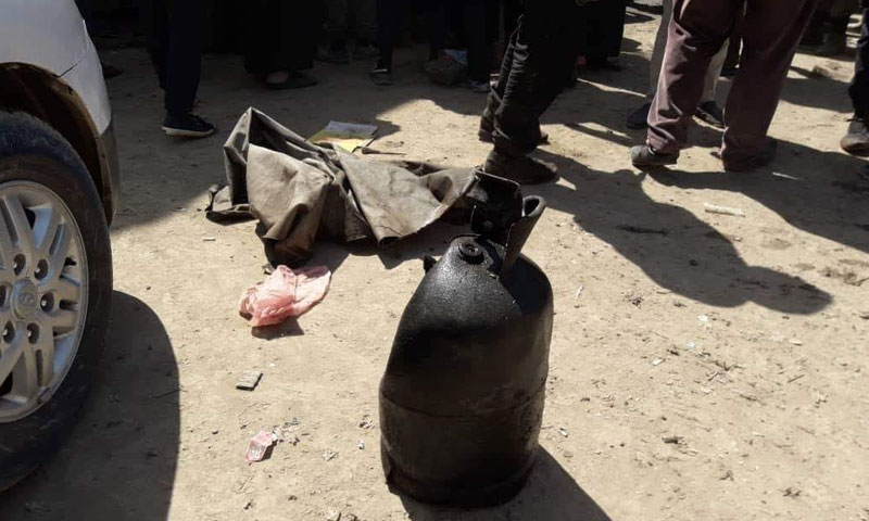 أسطوانة غاز انفجرت في المنطقة الصناعية بمدينة الرقة 28 نيسان 2019 (الرقة تذبح بصمت)