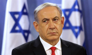 رئيس الوزراء الإسرائيلي بنيامين نتنياهو خلال مؤتمر صحفي في تل أبيب - تموز 2014 (AFP)