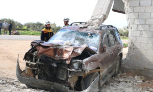 حادث مروري في مدينة سراقب جنوبي إدلب- 12 من نيسان 2019 (الدفاع المدني)