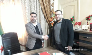 توقيع عقد إيصال الكهرباء إلى صوران بريف حلب - 6 من نيسان 2019 (عنب بلدي)