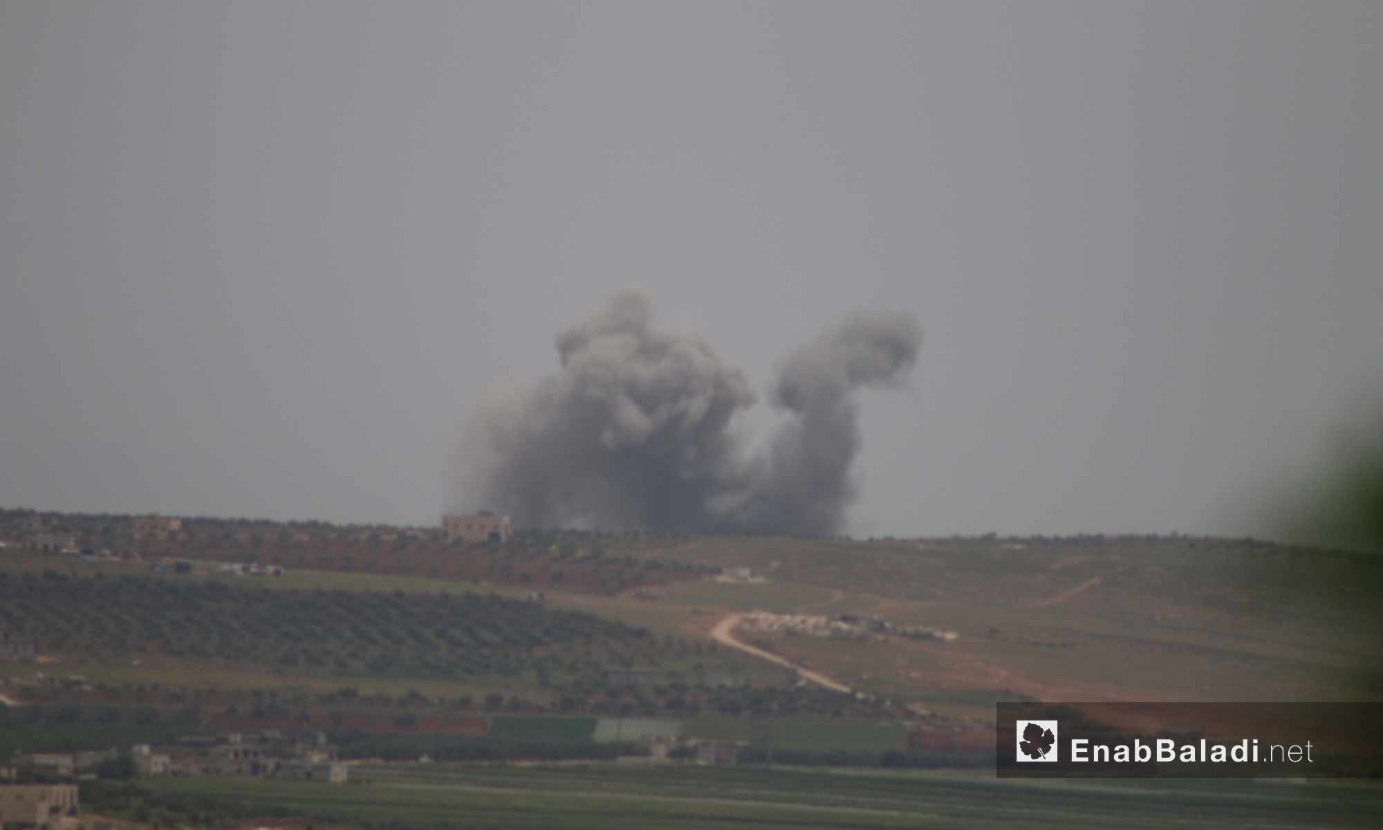 قصف جوي روسي على مناطق في ريف إدلب الجنوبي - 1 من أيار 2019 (عنب بلدي)