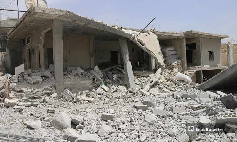 دمار في كفر عويد نتيجة استهدافها بغارات جوية في ريف إدلب - 31 من أيار 2019 (عنب بلدي)