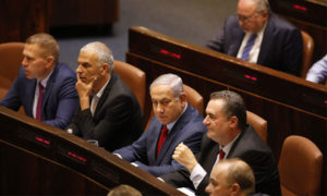 رئيس الوزراء الإسرائيلي بنيامين نتنياهو في الكنيست - 29 أيار 2019 (AP)