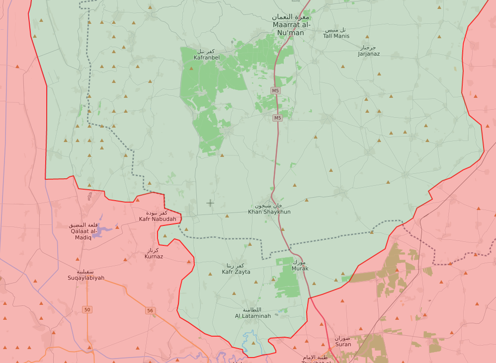 خريطة توضح مناطق النفوذ في الشمال السوري - 14 من أيار 2019 (LM)