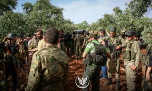 انطلاق مقاتلي الجبهة الوطنية للتحرير باتجاه مواقع قوات الأسد بريف حماة الشمالي 21 أيار 2019 (الجبهة الوطنية للتحرير)