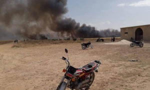حرائق في المحاصيل الزراعية بريف الرقة الغربي- 22 من أيار 2019 (الرقة تذبح بصمت)

