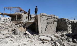منزل مدمر في بصر الحرير بريف درعا جراء القصف الجوي - 2018 (رويترز)
